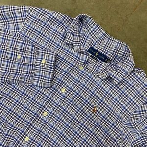 Polo Ralph Lauren Blue Gingham Button Up Shirt Men's XL Classic Fit